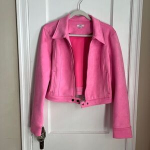 LFD Bubblegum Pink Soft Faux Suede Jacket